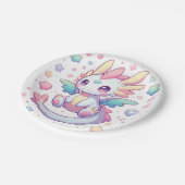 Adorable moderne Dragon Baby-Dusche Pappteller (Schrägansicht)