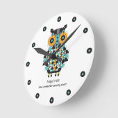 Adorable moderne Owl Quilt Muster Wall Uhr (Winkel)