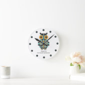 Adorable moderne Owl Quilt Muster Wall Uhr (Zuhause)