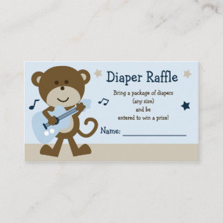 Adorable Monkey Rocker Diaper Raffelkarten Begleitkarte