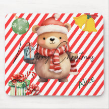 Adorable monogramm Rote weiße Streifen Ornamente