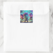 Adorable Monster Quadratischer Aufkleber (Tasche)