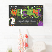 Adorable Monsters Halloween Babydusche Willkommen Banner (Insitu)