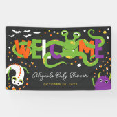 Adorable Monsters Halloween Babydusche Willkommen Banner (Horizontal)