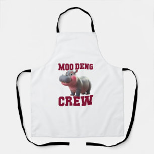 Adorable MOO DENG CREW Baby Hippo Squad Lunch Lady Schürze