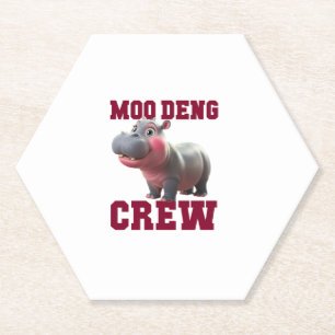 Adorable MOO DENG CREW Baby Hippo Squad Lunch Lady Untersetzer