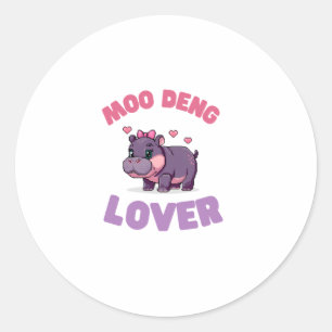 Adorable MOO DENG LOVER Beauty Hobbyist Hippo Revo Runder Aufkleber
