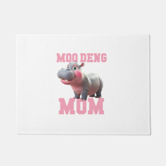 Adorable MOO DENG MAMA Baby Hippo Mama Niedlicher  Fußmatte