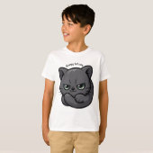 Adorable Moody Gray Kitty Cartoon T-Shirt (Vorne ganz)