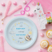 Adorable Moon Stars Sleepy Teddy Bear Pappteller (Party)