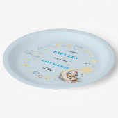 Adorable Moon Stars Sleepy Teddy Bear Pappteller (Schrägansicht)