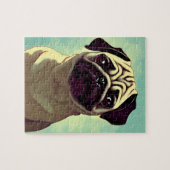 Adorable Mops Cartoon Faltenmaske Portrait Puzzle (Horizontal)