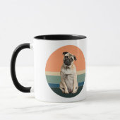 Adorable Mops Hund Retro Sonnenuntergang Tasse (Links)