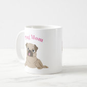 Adorable Mops Illustration Custom Foto "Mops Mama" Kaffeetasse (Vorderseite Links)