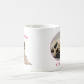 Adorable Mops Illustration Custom Foto "Mops Mama" Kaffeetasse (Mittel)