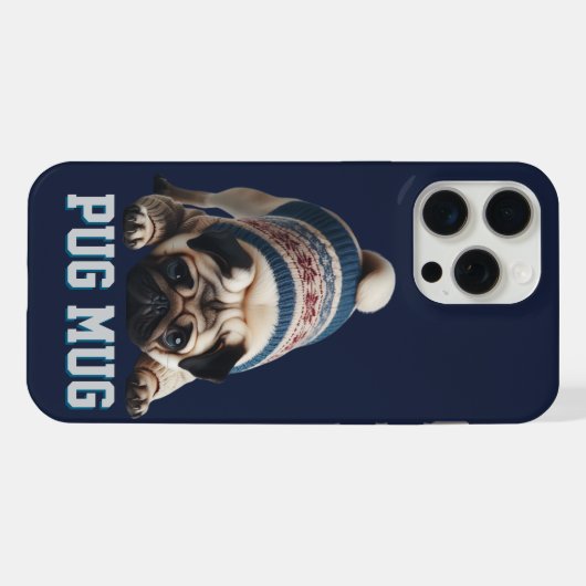 Adorable Mops - Was für eine Tasse! iPhone Hülle (Rückseite (Horizontal))