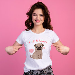 Adorable Mops Welpe "Möpsen and Kisses" T-Shirt