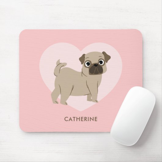 Adorable Mops Welpe Personalisiert Mousepad (Mit Mouse)