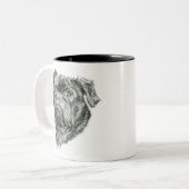 Adorable Mops Zwei-Tone-Kaffee-Tasse Zweifarbige Tasse (Vorderseite Links)