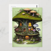 Adorable Mossy Mushroom Fairy House Postkarte (Vorne/Hinten)