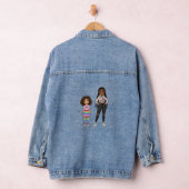 Adorable Mother and Daughter Illustration Long Sle Jeansjacke (Hangar)