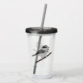 Adorable Mountain Chickadee Bird Illustriert Acryltrinkbecher (Rückseite)