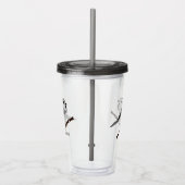 Adorable Mountain Chickadee Bird Illustriert Acryltrinkbecher (Rechts)