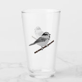 Adorable Mountain Chickadee Bird Illustriert Glas (Rückseite)