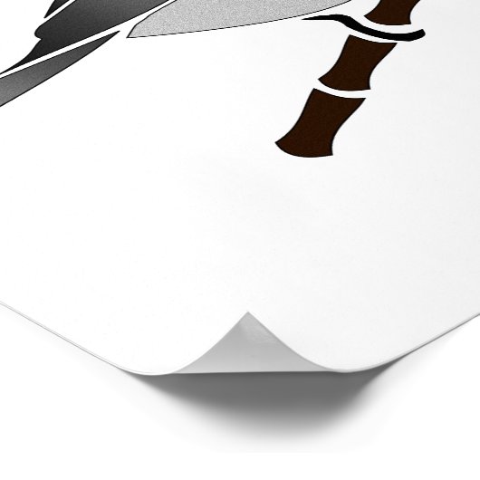 Adorable Mountain Chickadee Bird Illustriert Poster (Ecke)