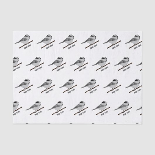 Adorable Mountain Chickadee Bird Illustriert Seidenpapier (Vorderseite)