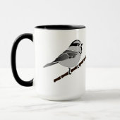 Adorable Mountain Chickadee Bird Illustriert Tasse (Links)