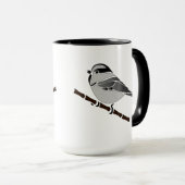Adorable Mountain Chickadee Bird Illustriert Tasse (VorderseiteRechts)