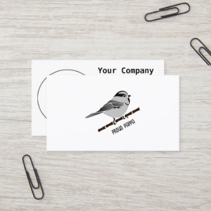 Adorable Mountain Chickadee Bird Illustriert Visitenkarte