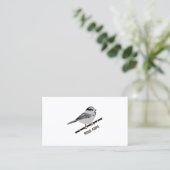 Adorable Mountain Chickadee Bird Illustriert Visitenkarte (Stehend Vorderseite)