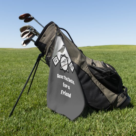 Adorable Mountain Chickadee Monogram Foto Golfhandtuch (Gras)