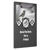 Adorable Mountain Chickadee Monogram Foto Klemmbrett (Rechts)