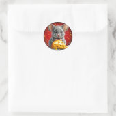 Adorable Mouse Holding Käse Runder Aufkleber (Tasche)