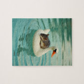 Adorable Mouse on a Swan Pool Float Puzzle (Horizontal)