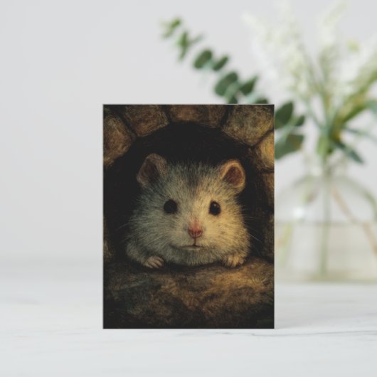Adorable Mouse Postkarte (Stehend Vorderseite)