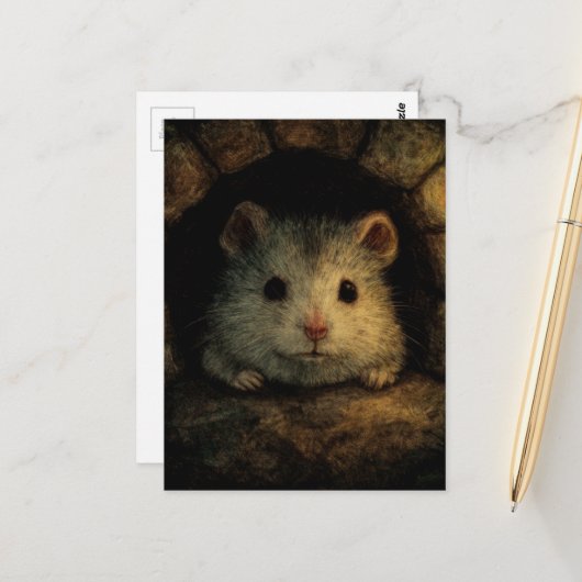 Adorable Mouse Postkarte (Vorderseite/Rückseite Beispiel)