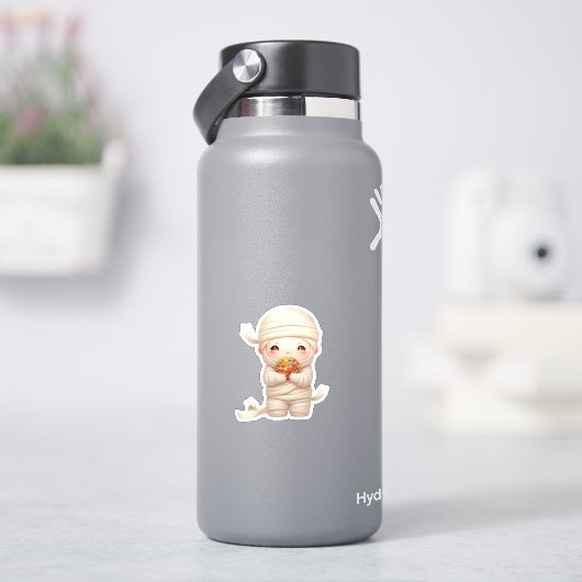 Adorable Mummy Baby mit Donut-Leckerei Aufkleber (HydroFlask)