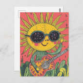 Adorable Musical Sunshine Postkarte (Vorne/Hinten)