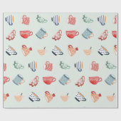 Adorable Muster farbiger Tasse niedliche Punktstre Geschenkpapier (Flach)