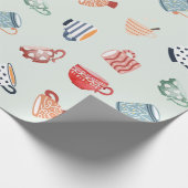 Adorable Muster farbiger Tasse niedliche Punktstre Geschenkpapier (Ecke)