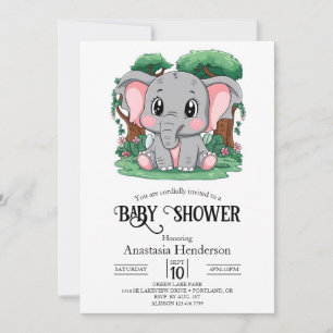 Adorable mystische Elefant Digital Baby Dusche Einladung