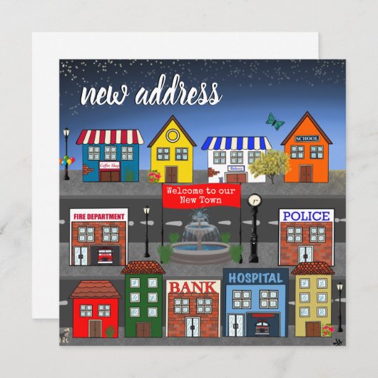Adorable Nachbarschaft neue Adresse Ankündigung (Vorne/Hinten)