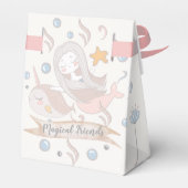 Adorable Narwhal und Mermaid Pastelle Personalisie Geschenkschachtel (Rückseite)