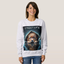 Adorable nasse Welpe unter Zeitungshütte Sweatshirt