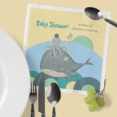 Adorable Nautical Whale Tintenfisch Yellow Baby Du Serviette