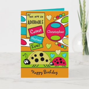 Adorable Neffe Ladybugs Special Boy Red Blue Karte